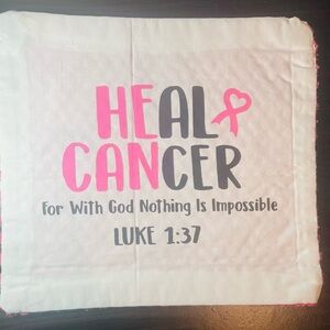 Heal Cancer Inspirational Fabric Square